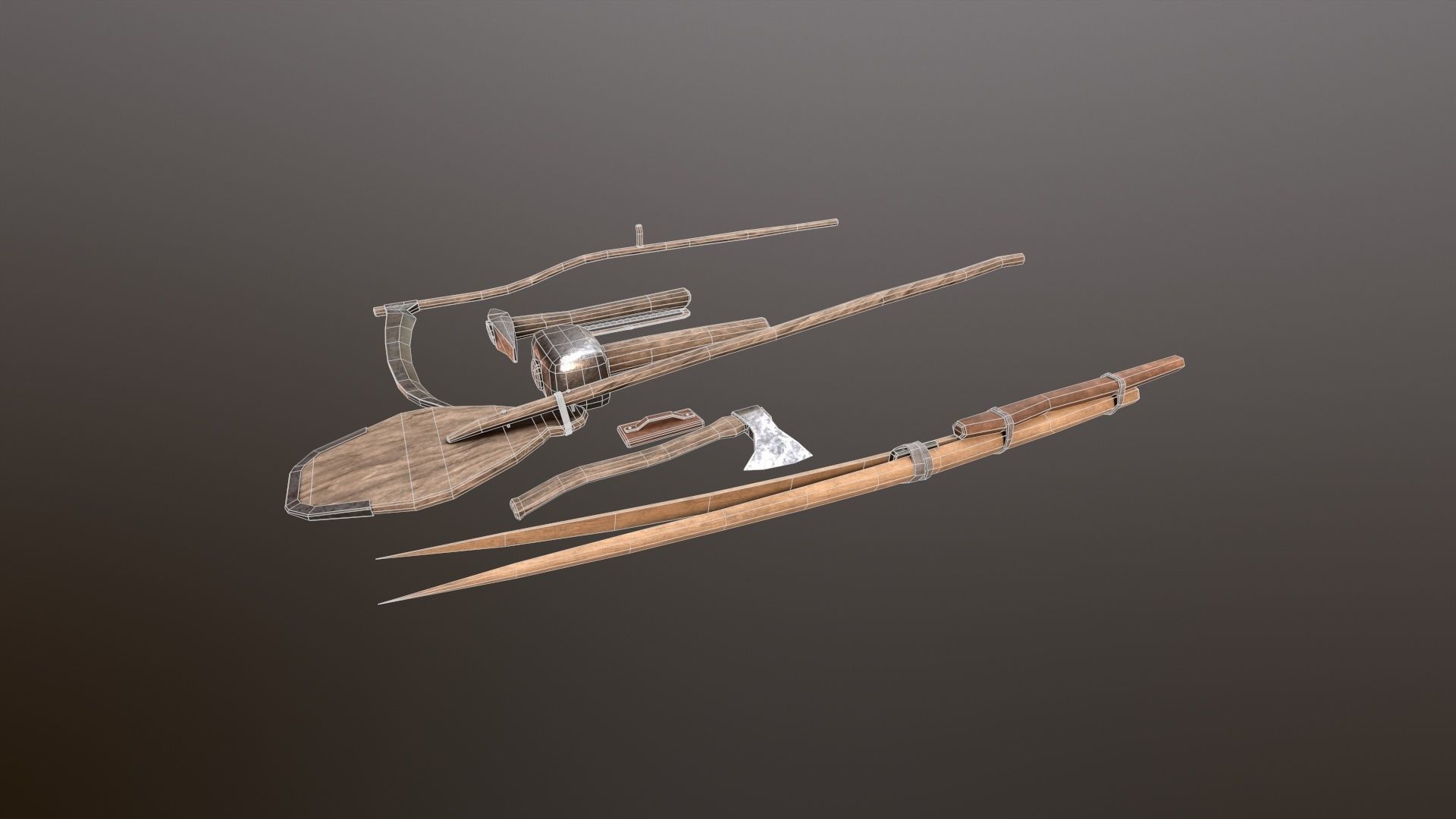 sets of medieval old instruments 3D Model Collection_9