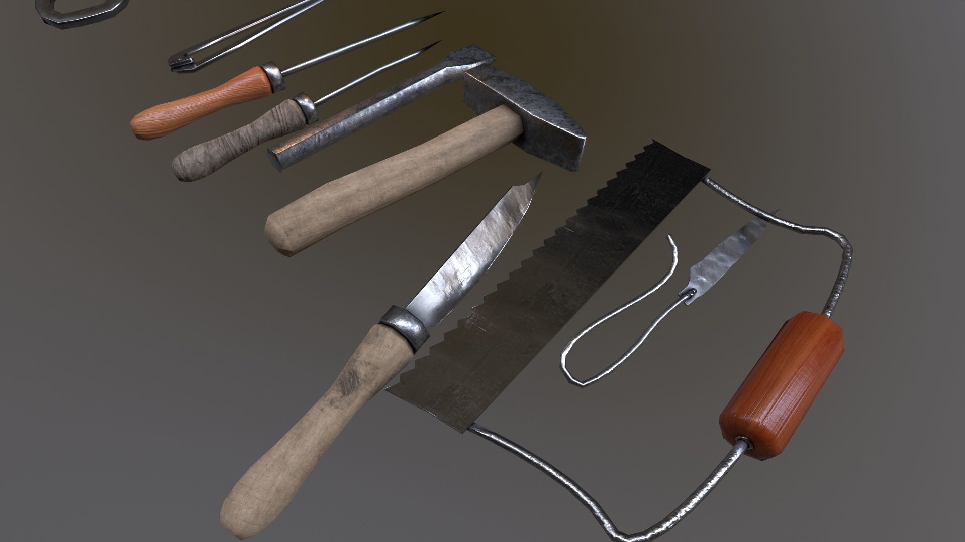 sets of medieval old instruments 3D Model Collection_31