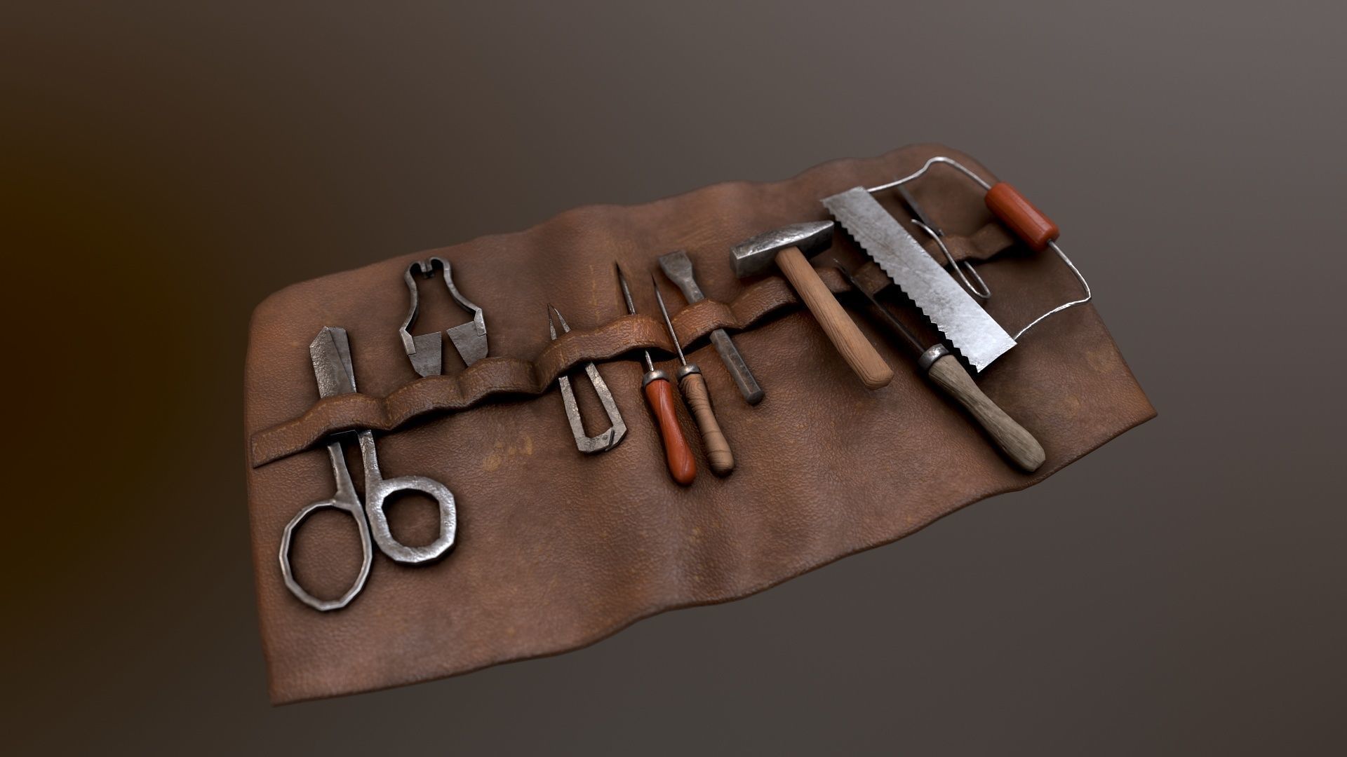 sets of medieval old instruments 3D Model Collection_28