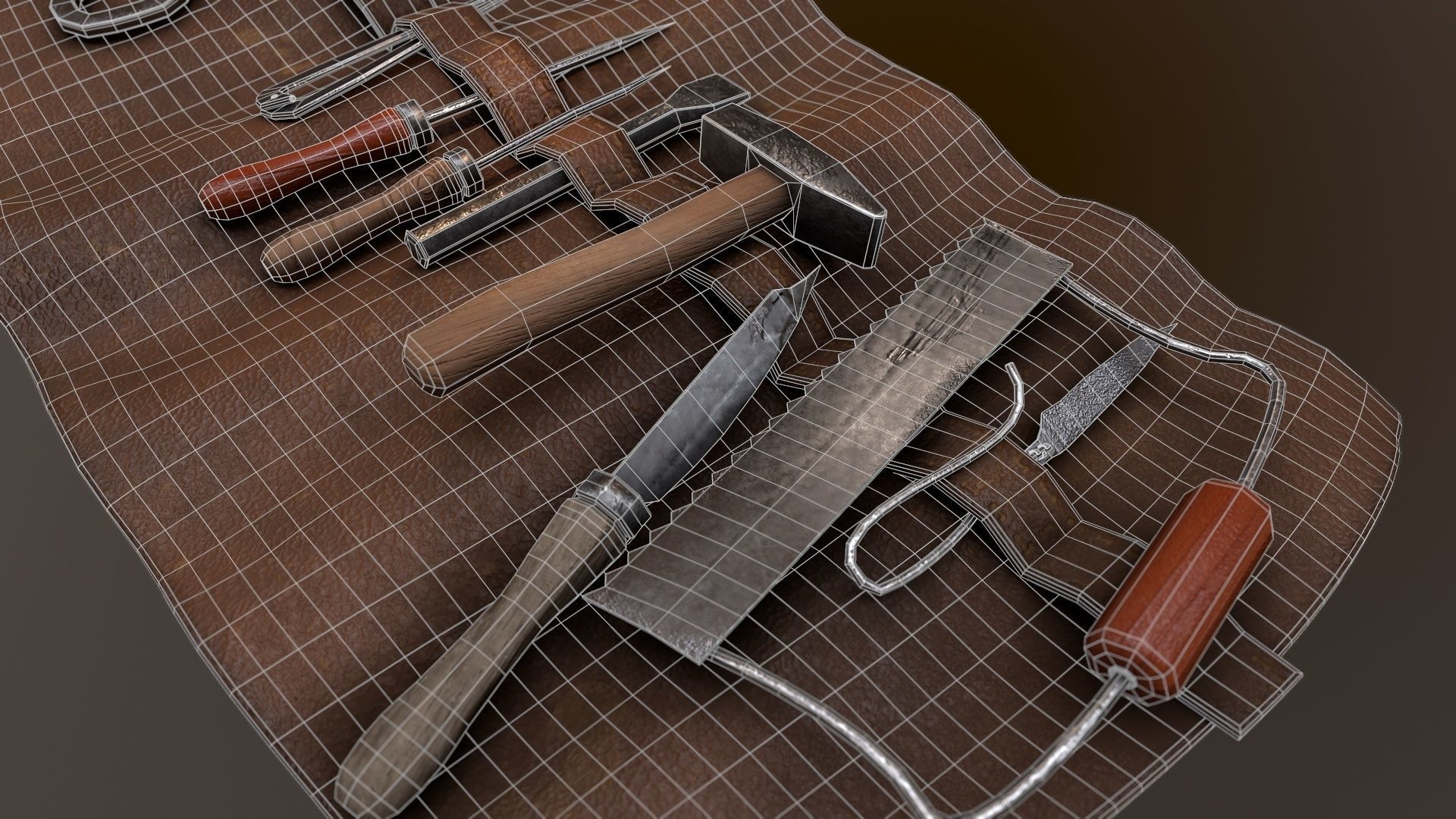 sets of medieval old instruments 3D Model Collection_35