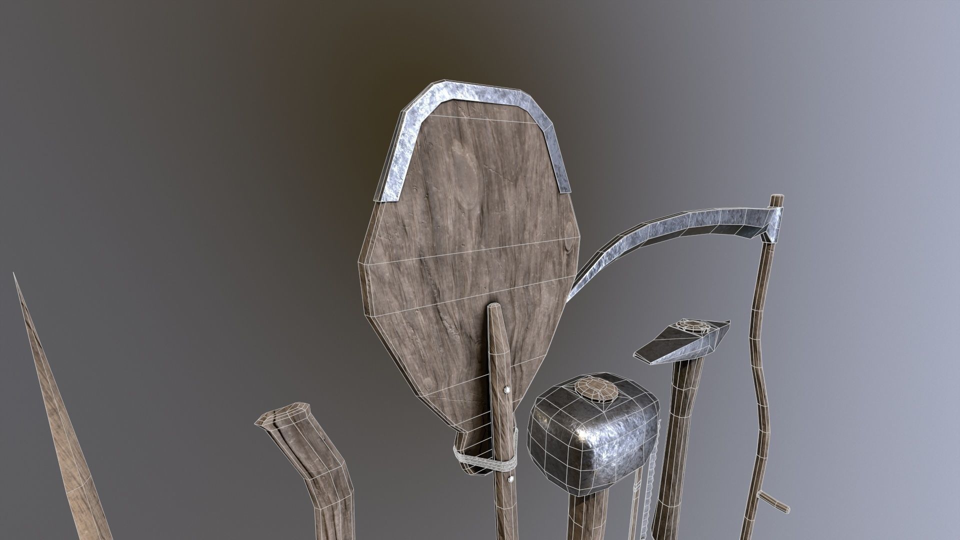 sets of medieval old instruments 3D Model Collection_18