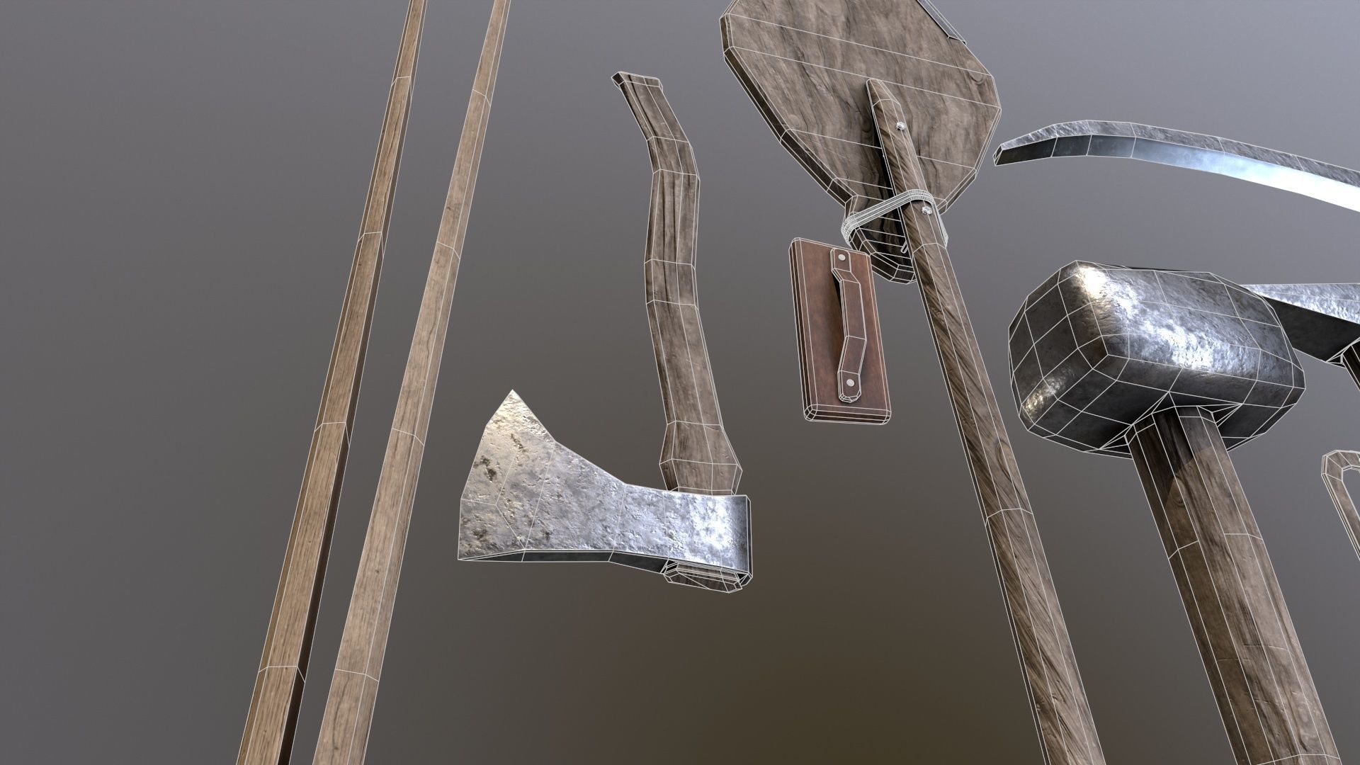 sets of medieval old instruments 3D Model Collection_23