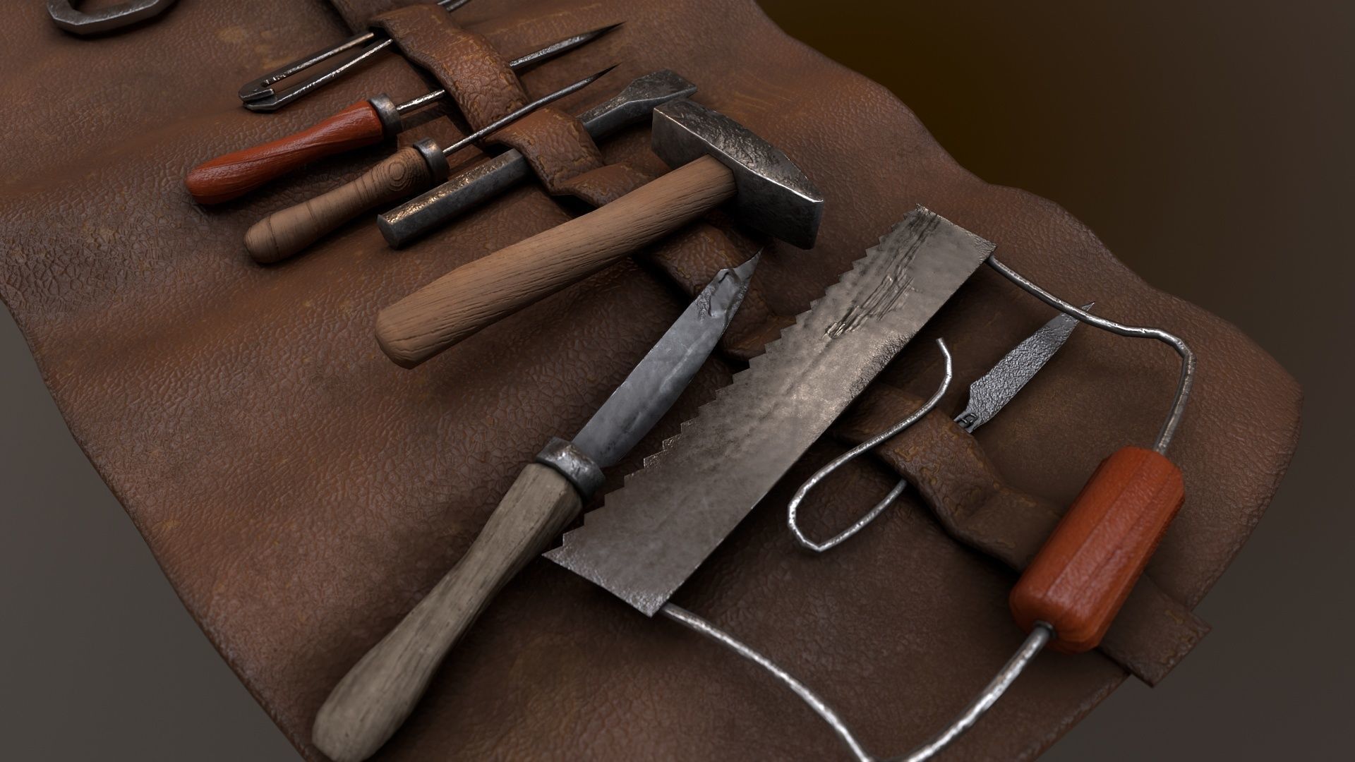 sets of medieval old instruments 3D Model Collection_37