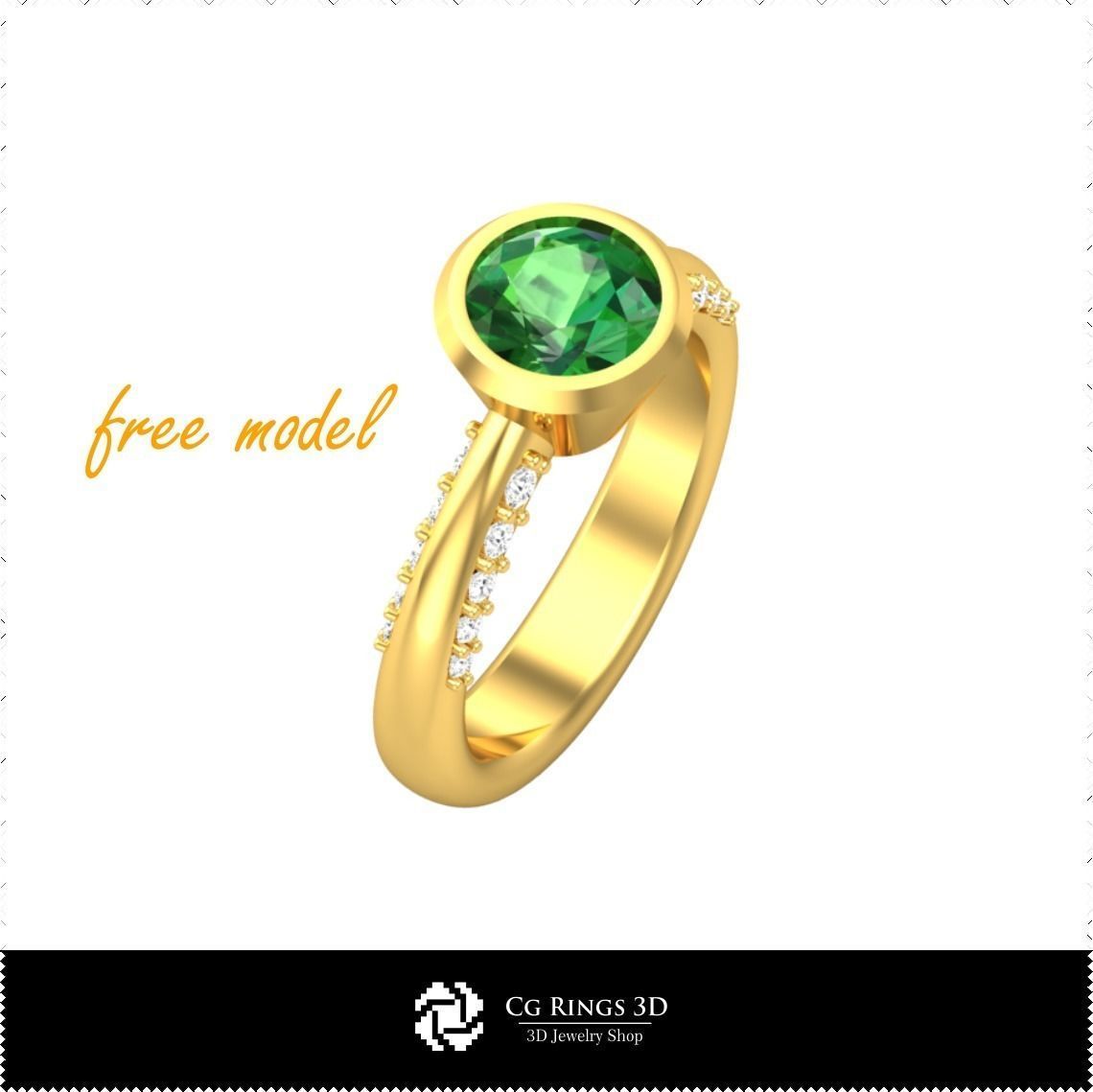 CAD CAM 3D Gemstone Rings - Free Model Free 3D print model