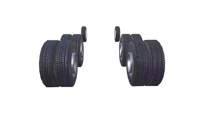 Truck Tyre Tire 2 Low-poly 3D model