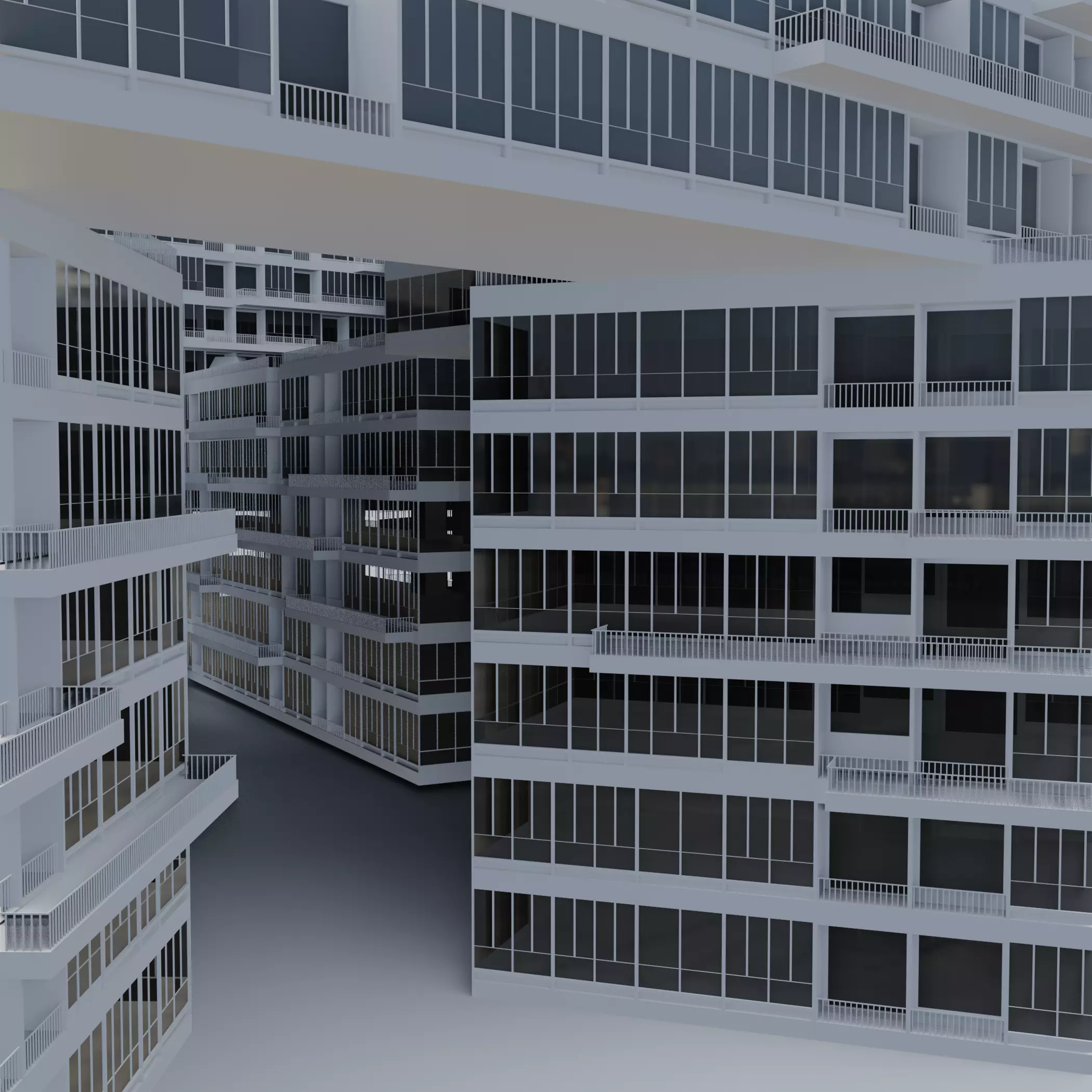 interlace modern office building 3D model_0