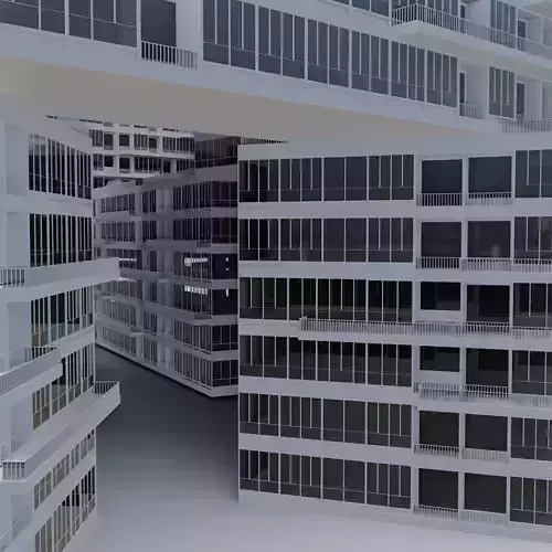 interlace modern office building 3D model