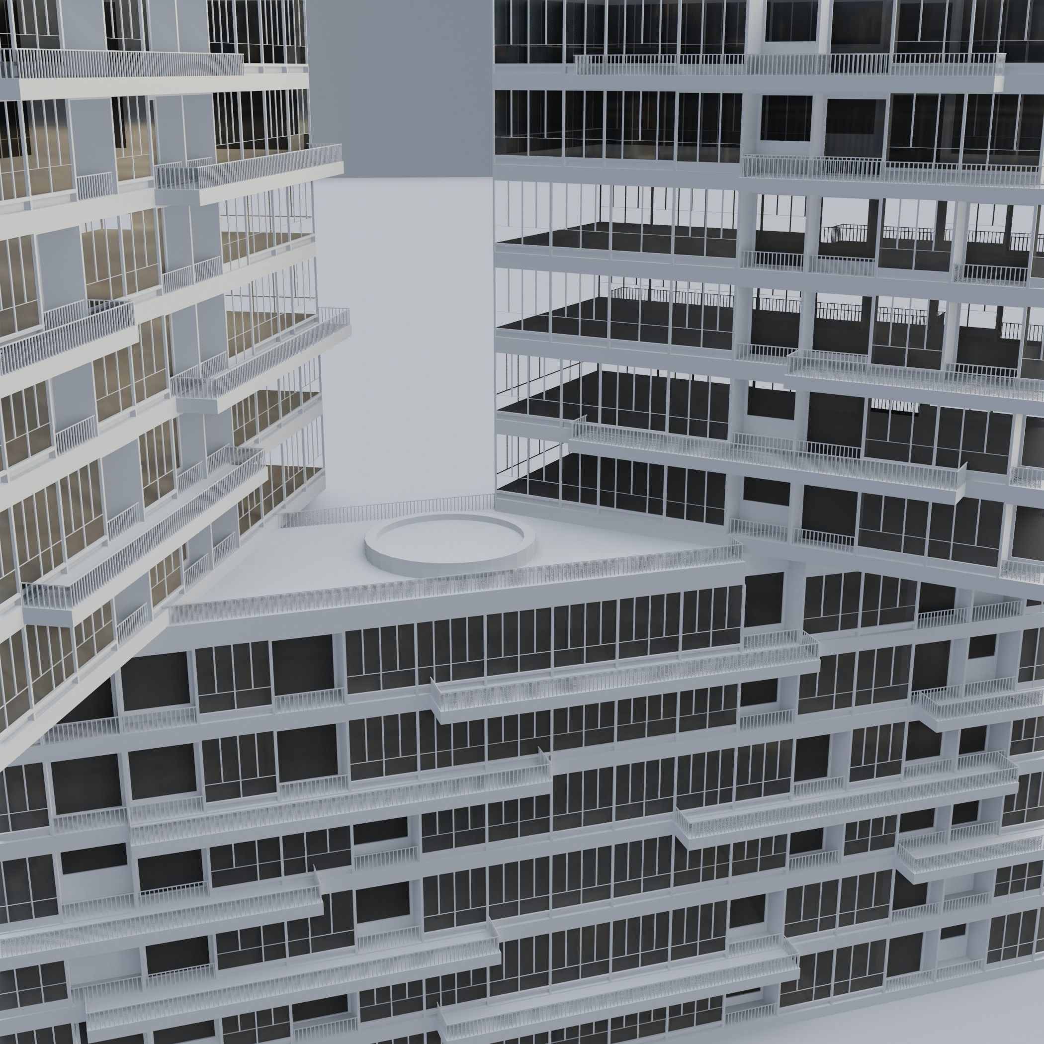 interlace modern office building 3D model_16