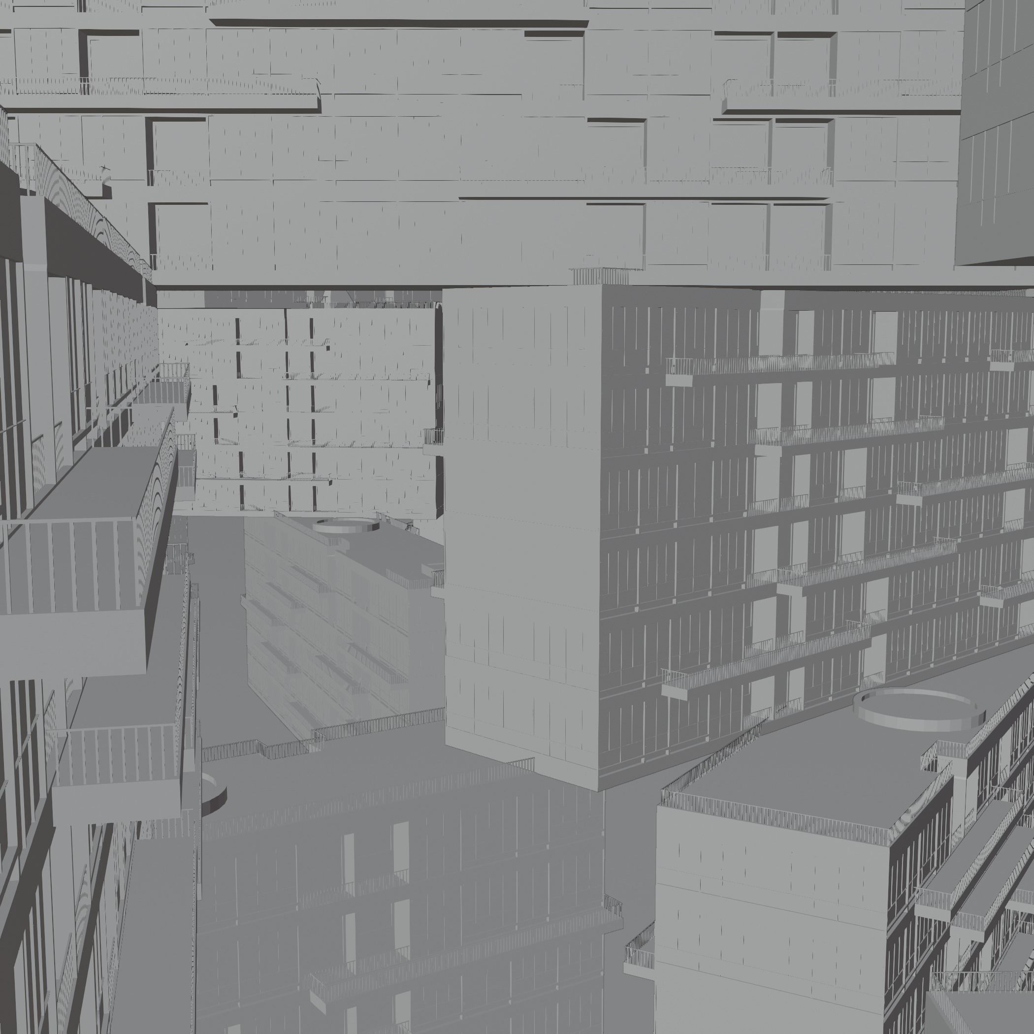 interlace modern office building 3D model_13