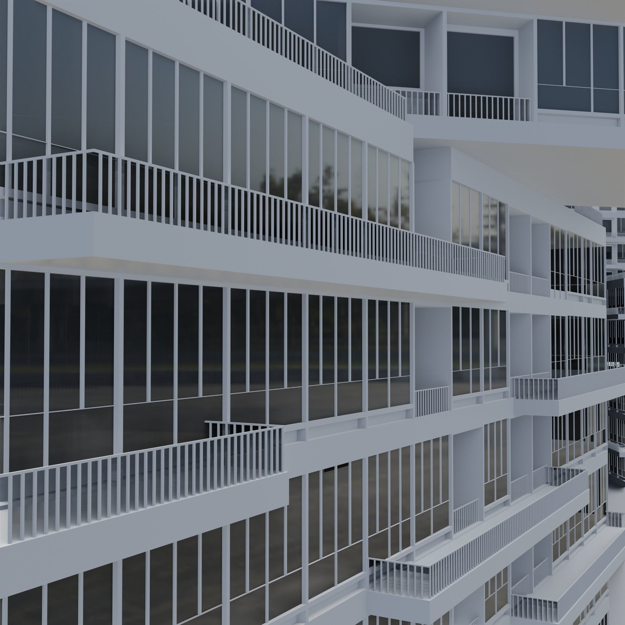 interlace modern office building 3D model_3