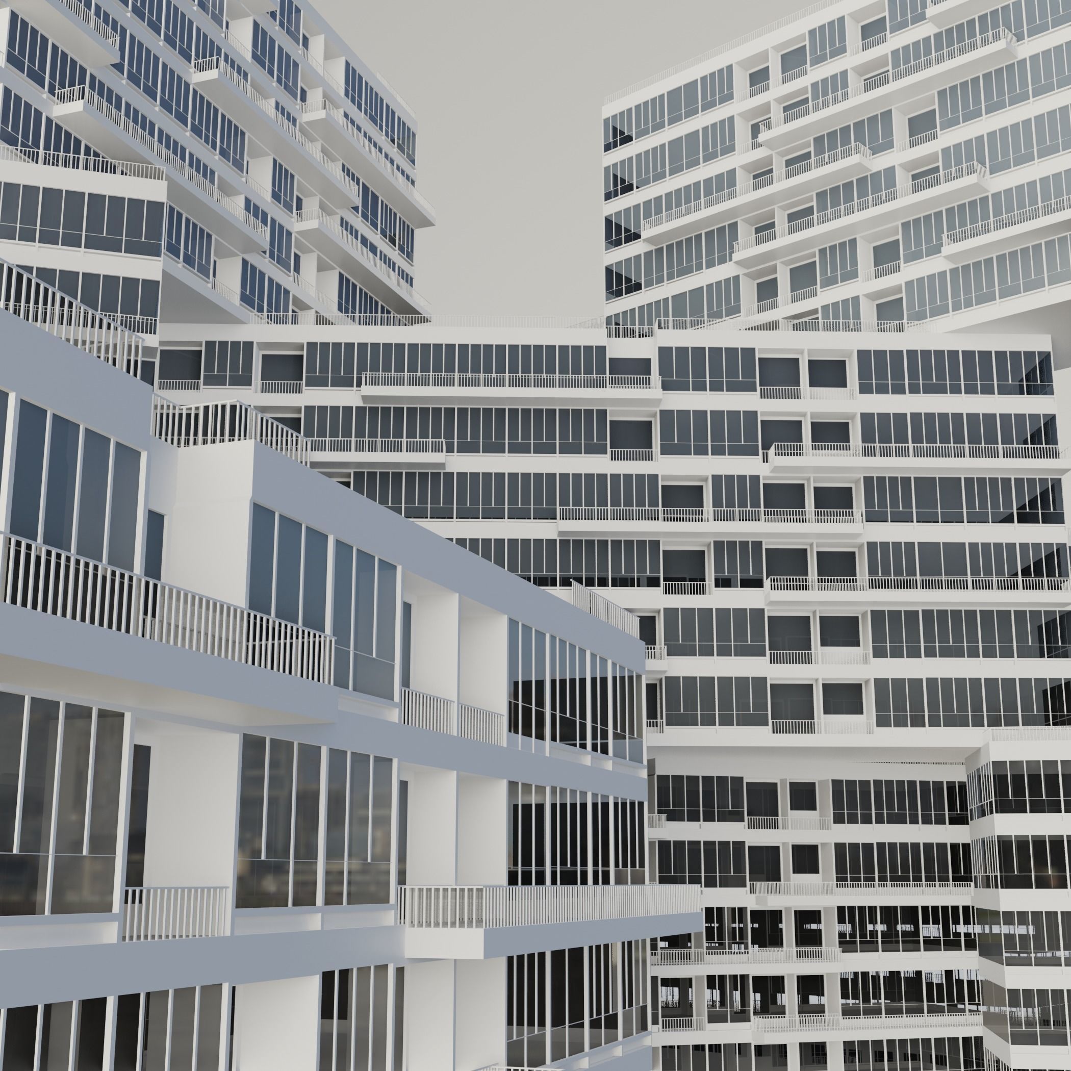 interlace modern office building 3D model_9