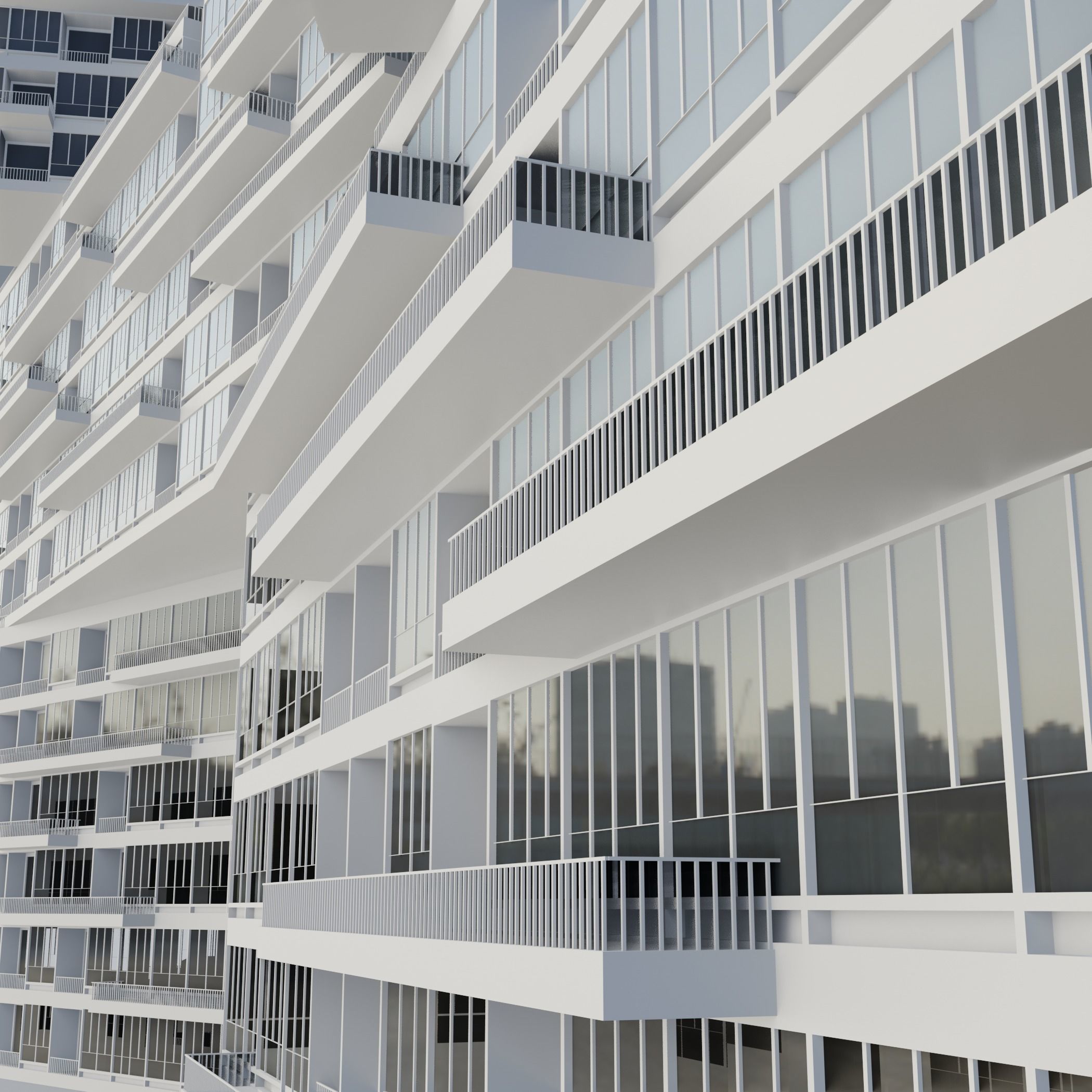 interlace modern office building 3D model_12