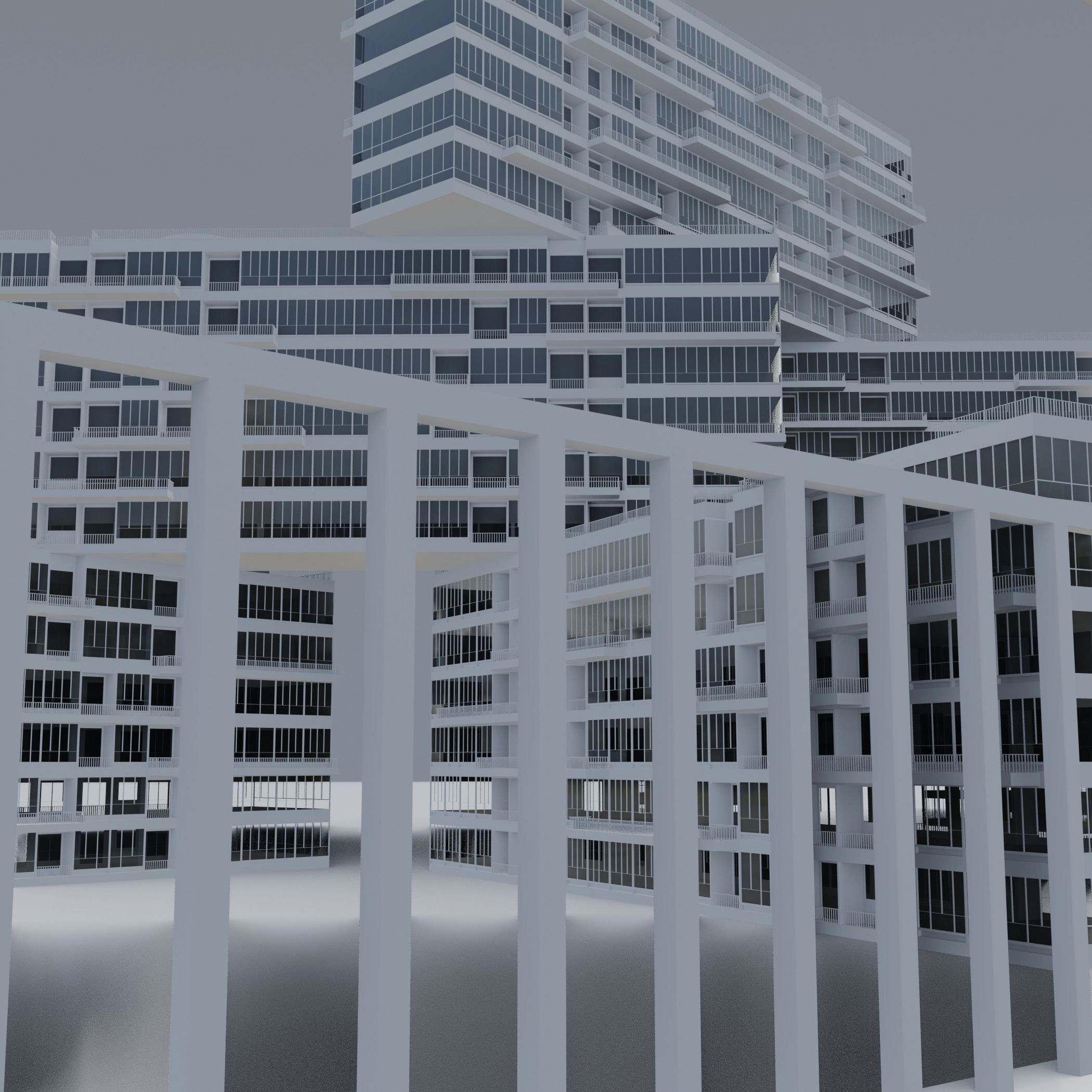 interlace modern office building 3D model_6
