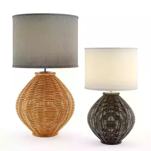 Woven Rattan Table Lamp 3D model