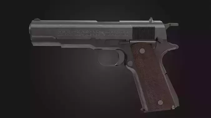 Colt M1911 Pistol Low-poly 3D model