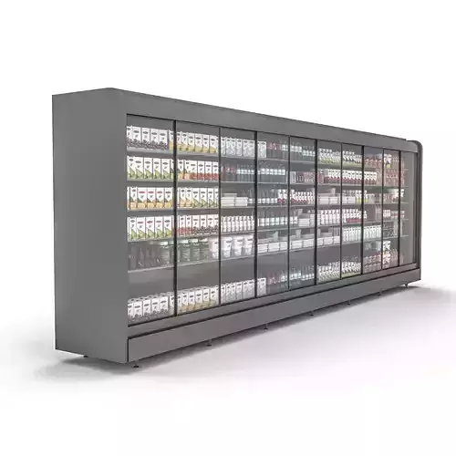 3D market breakfast section Low-poly 3D model