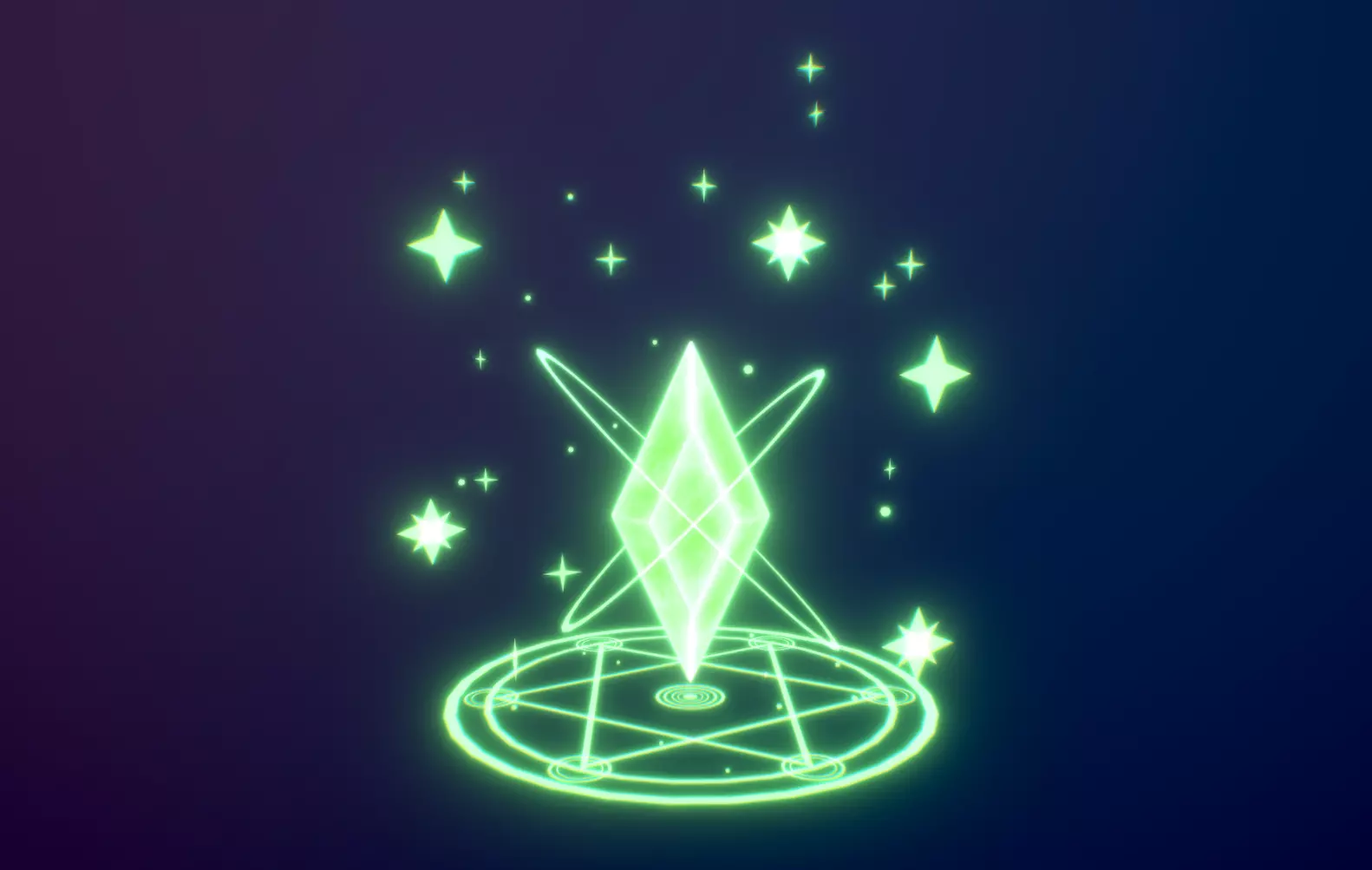 Magic Crystal Animated Low-poly 3D model_0