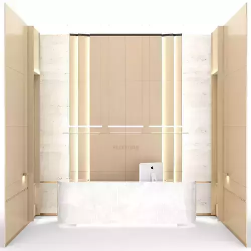 Reception 6 bathroom with walls and furniture