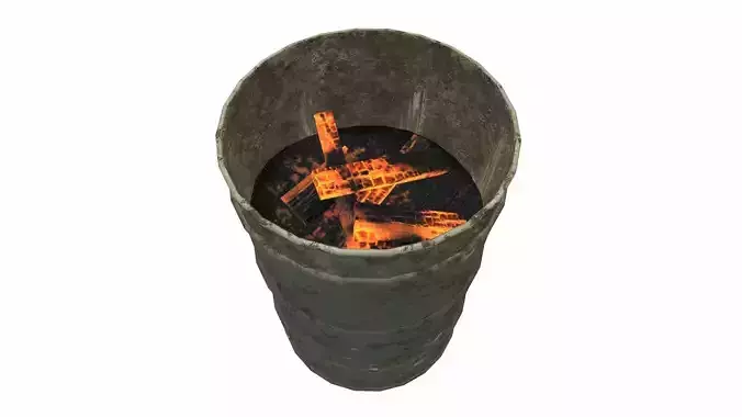 Barrel Fire Low Poly