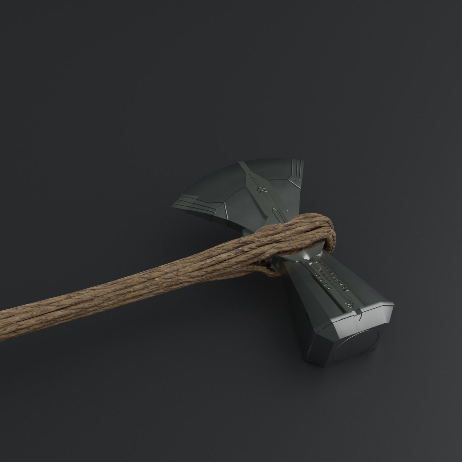 Stormbreaker viking axe Low-poly 3D model_1
