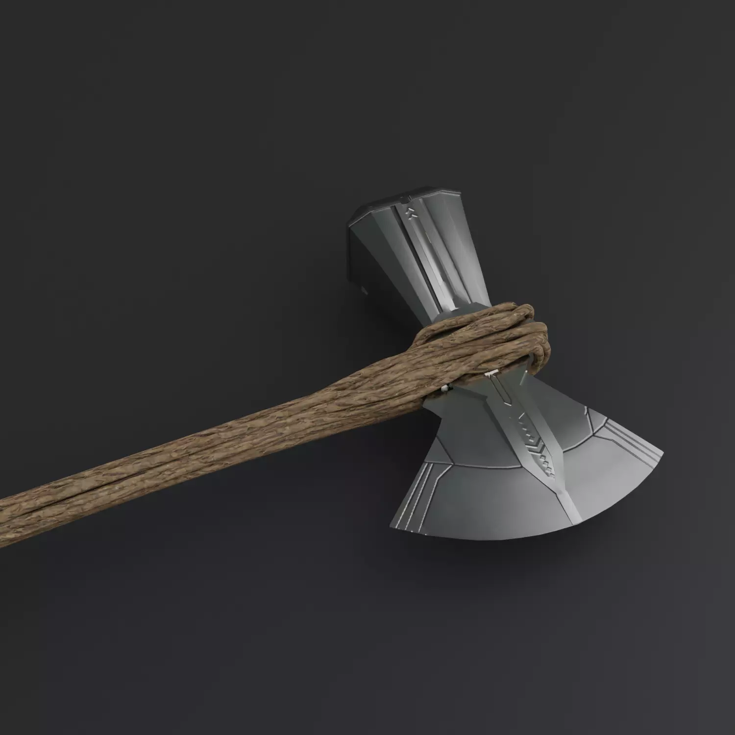 Stormbreaker viking axe Low-poly 3D model_0