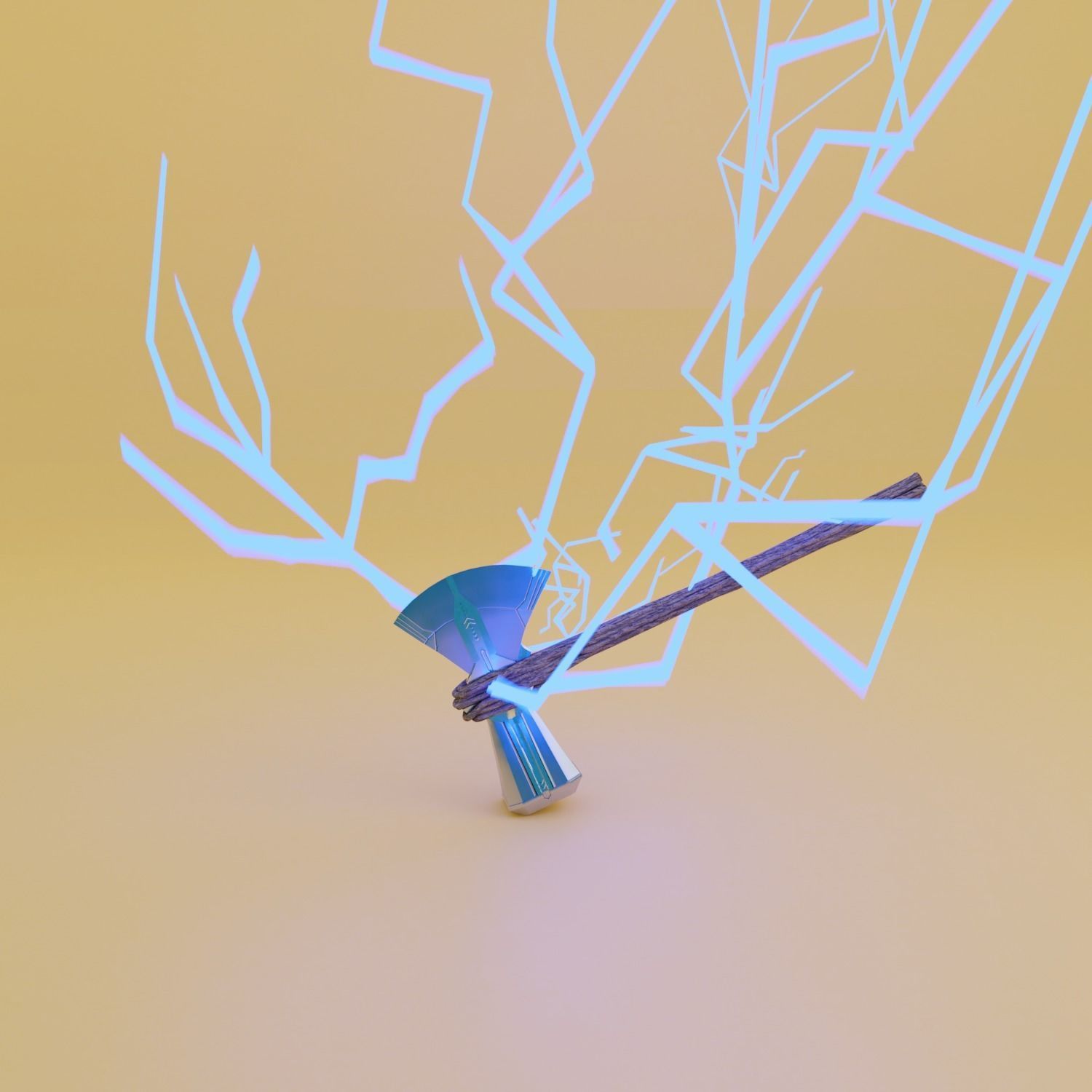 Stormbreaker viking axe Low-poly 3D model_6