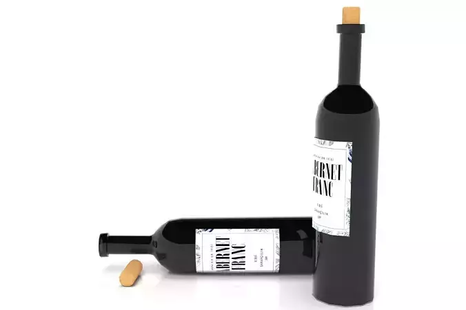 Bottle Low Poly two bottles Low-poly 3D model