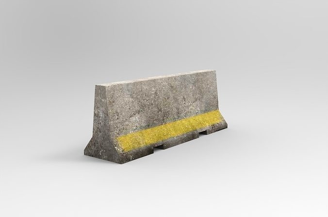 Barricade Concrete 3M - Low Poly Low-poly 3D model