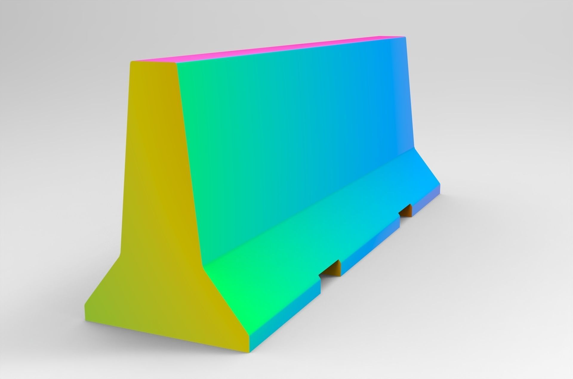 Barricade Concrete 3M - Low Poly Low-poly 3D model_4