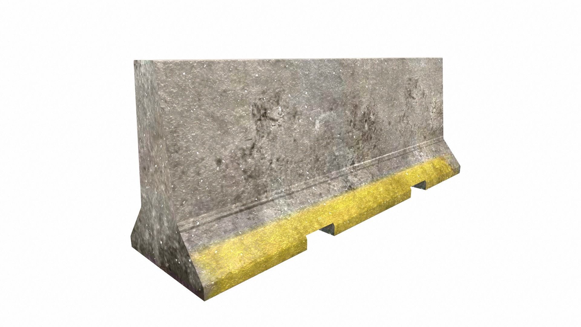 Barricade Concrete 3M - Low Poly Low-poly 3D model_11