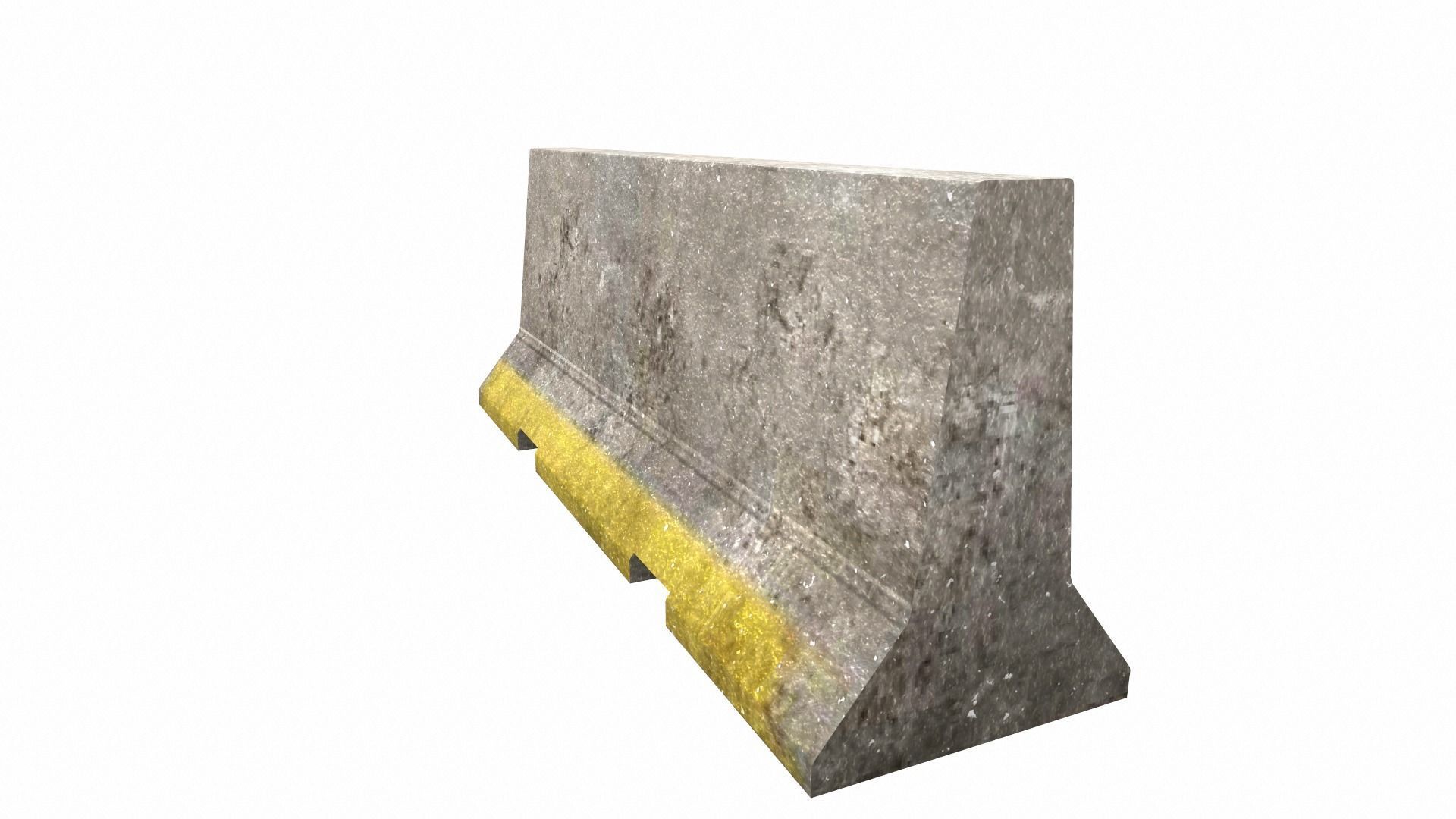 Barricade Concrete 3M - Low Poly Low-poly 3D model_13