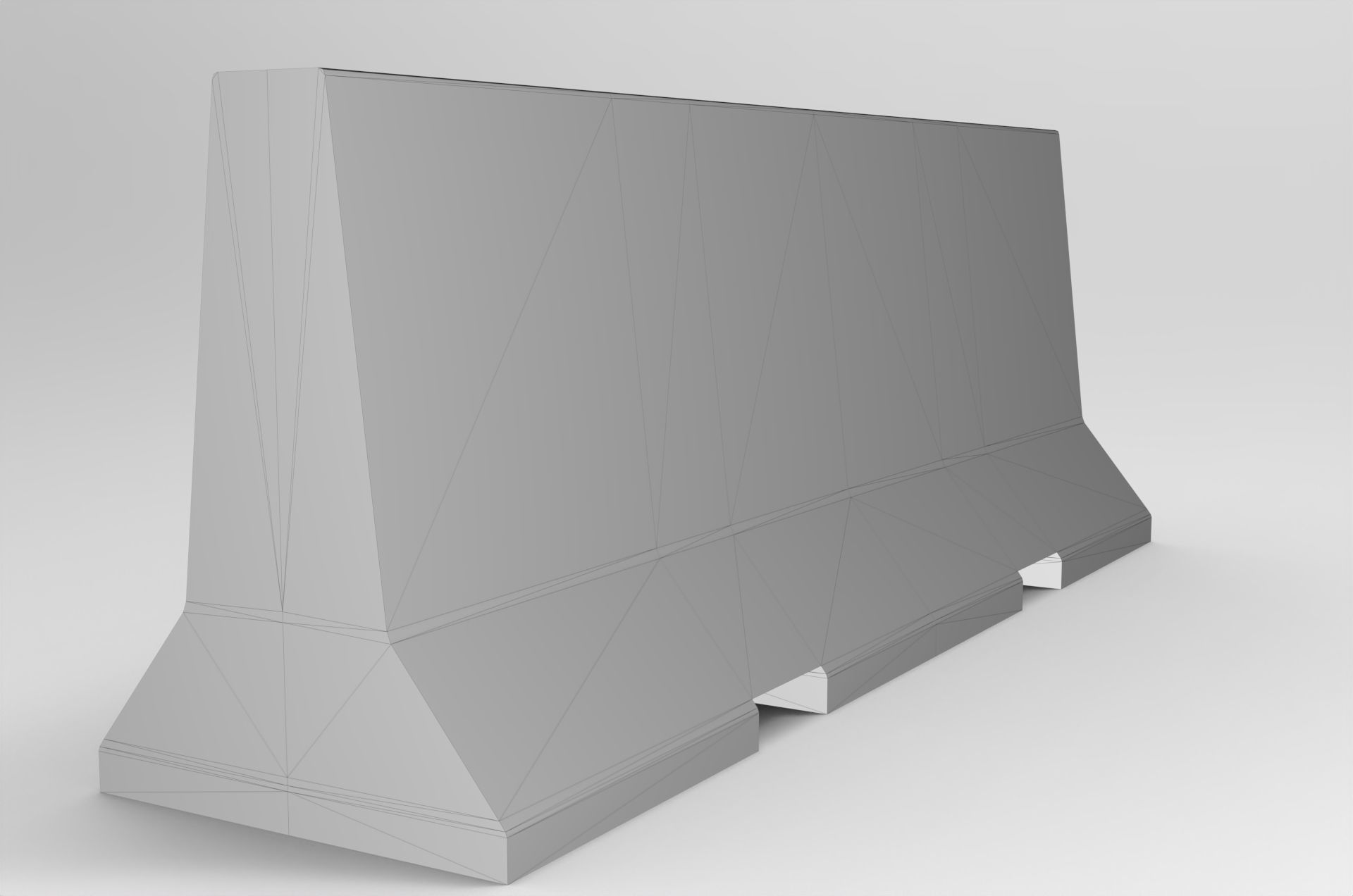 Barricade Concrete 3M - Low Poly Low-poly 3D model_6