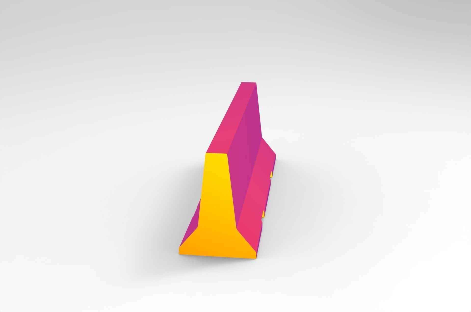 Barricade Concrete 3M - Low Poly Low-poly 3D model_3