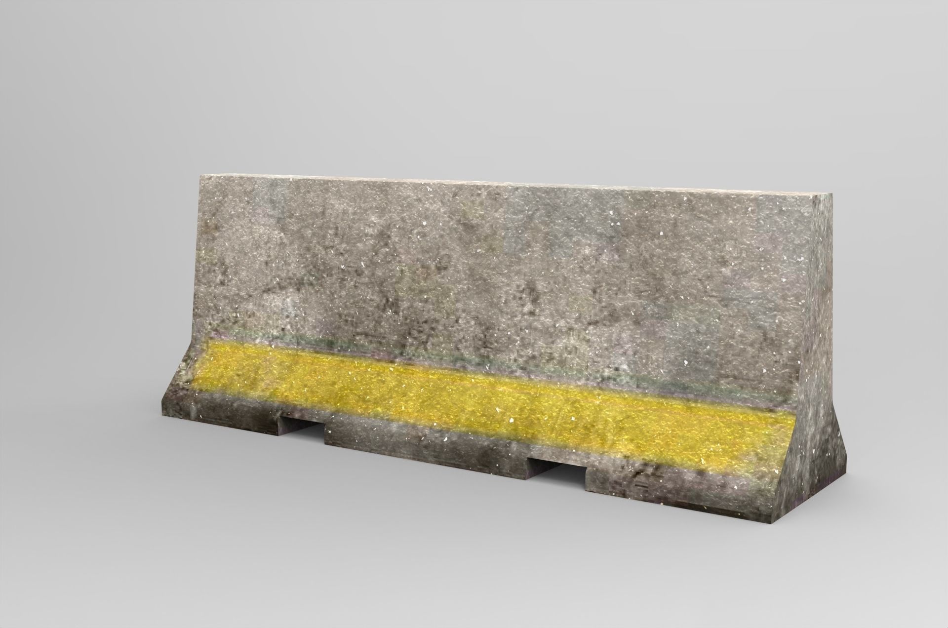 Barricade Concrete 3M - Low Poly Low-poly 3D model_2