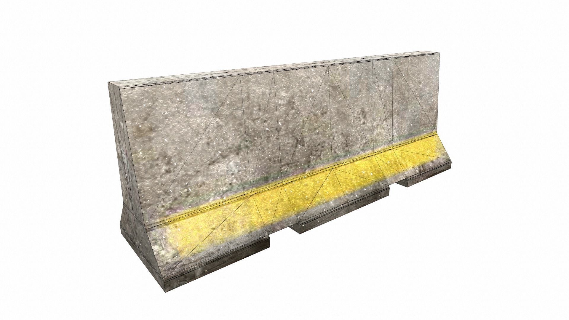 Barricade Concrete 3M - Low Poly Low-poly 3D model_17