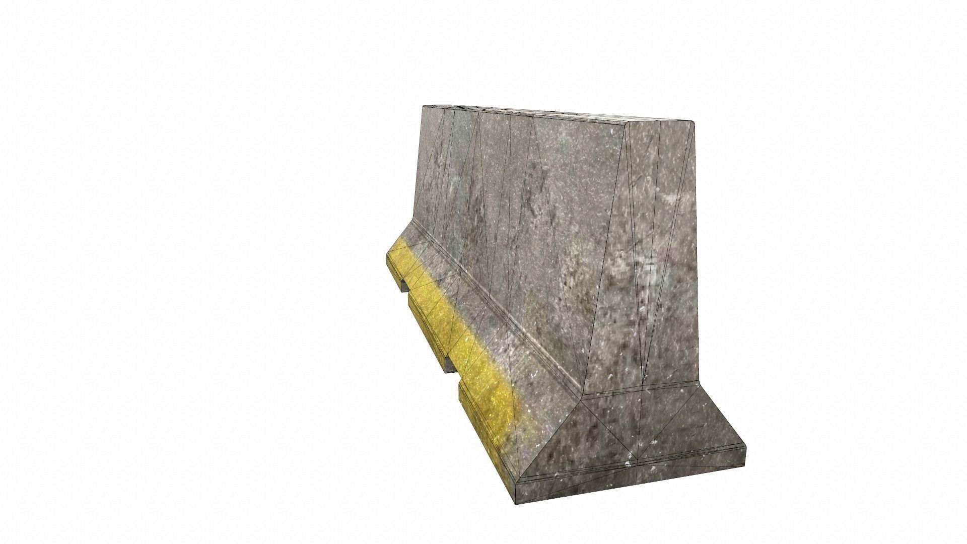 Barricade Concrete 3M - Low Poly Low-poly 3D model_19