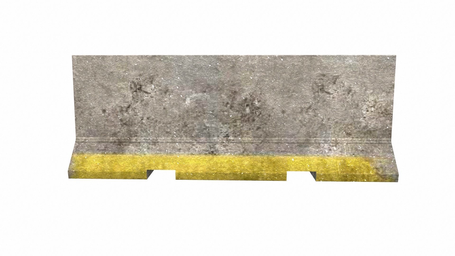 Barricade Concrete 3M - Low Poly Low-poly 3D model_12