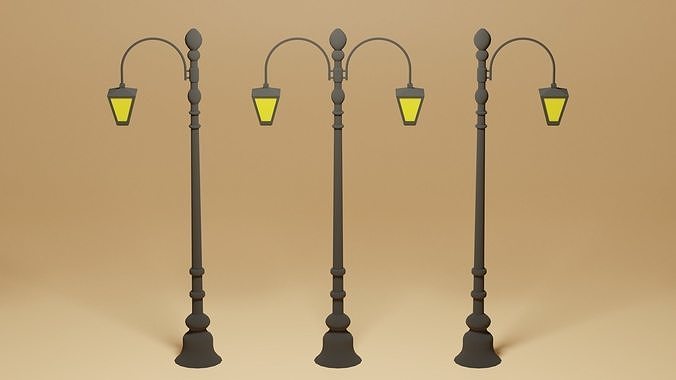Cartoon Street Light 3D model