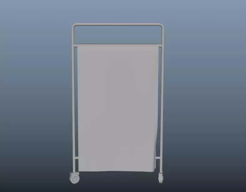 Hanger towel rack with sheet of paper Free low-poly 3D model_0