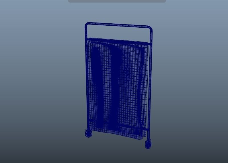 Hanger towel rack with sheet of paper Free low-poly 3D model_1