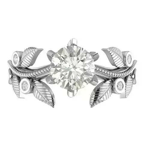 3DM Format White gold ring 3DM design