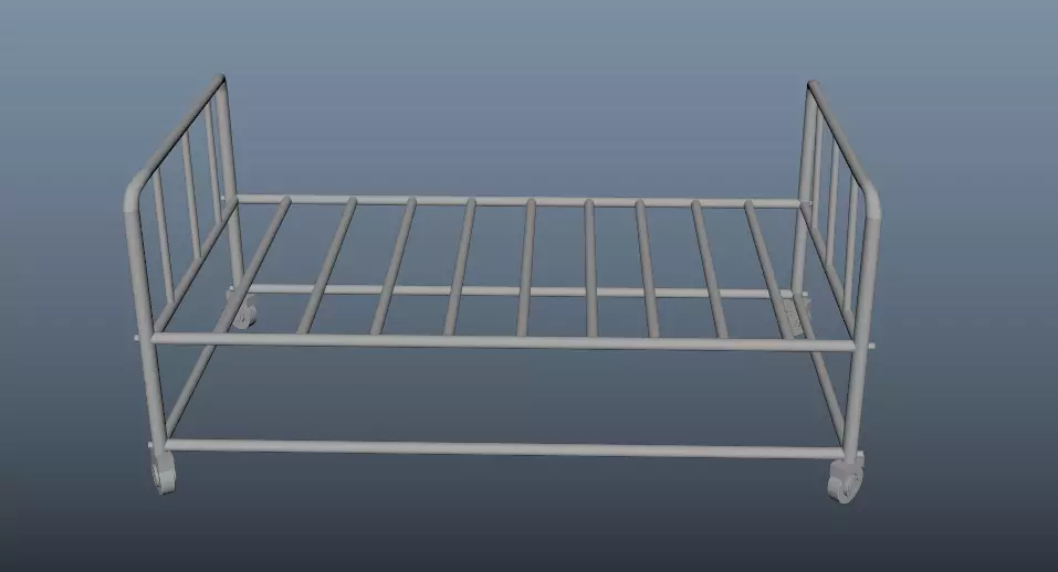 bed frame Free low-poly 3D model_0