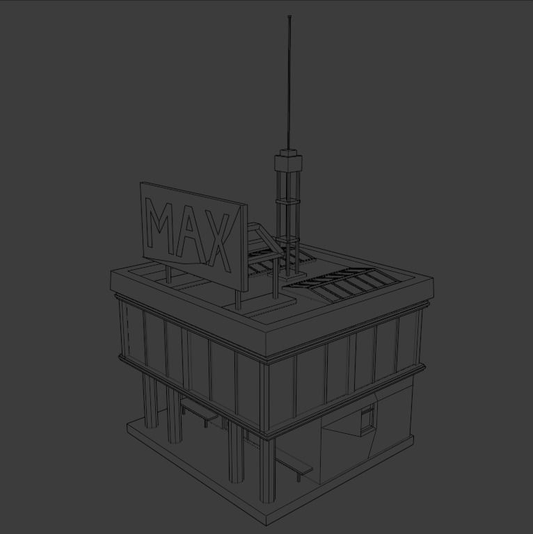 Build House Mini Shop Low-poly Mobile Stylized Cartoon Urban Low-poly 3D model_6