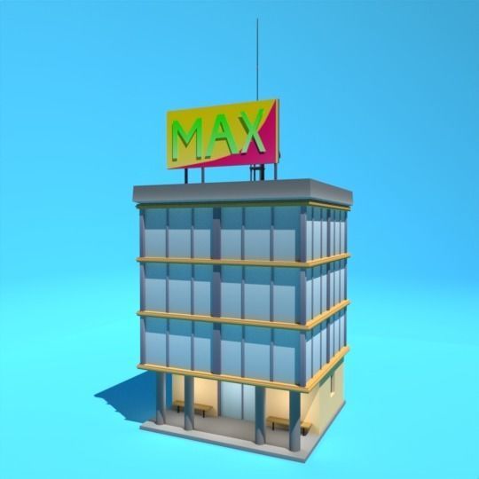 Build House Mini Shop Low-poly Mobile Stylized Cartoon Urban Low-poly 3D model_4