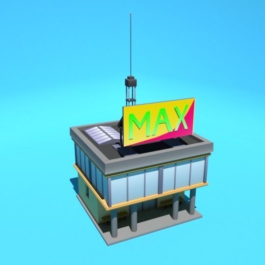 Build House Mini Shop Low-poly Mobile Stylized Cartoon Urban Low-poly 3D model_1