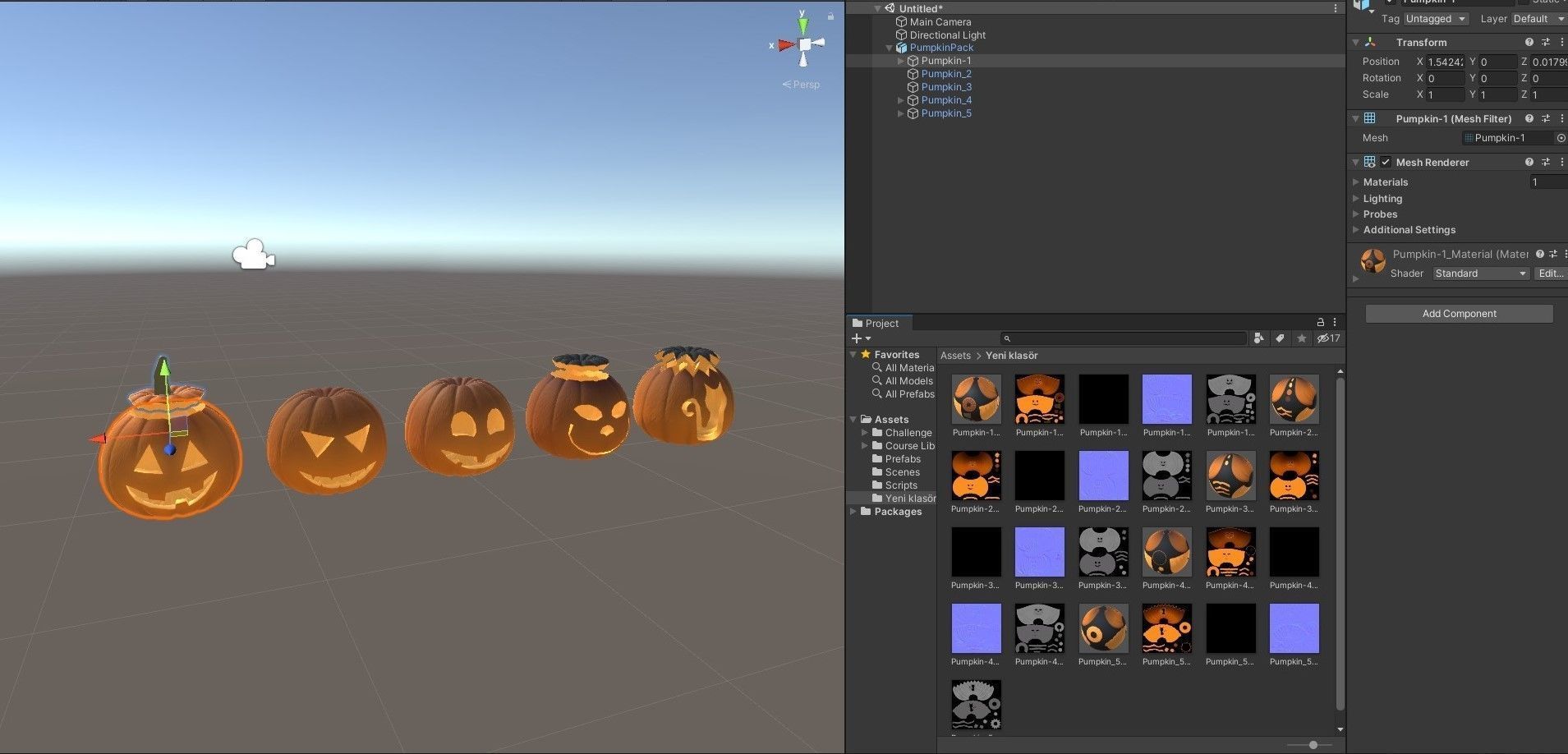 Halloween Pumpkin 3D Low-poly 3D model_9