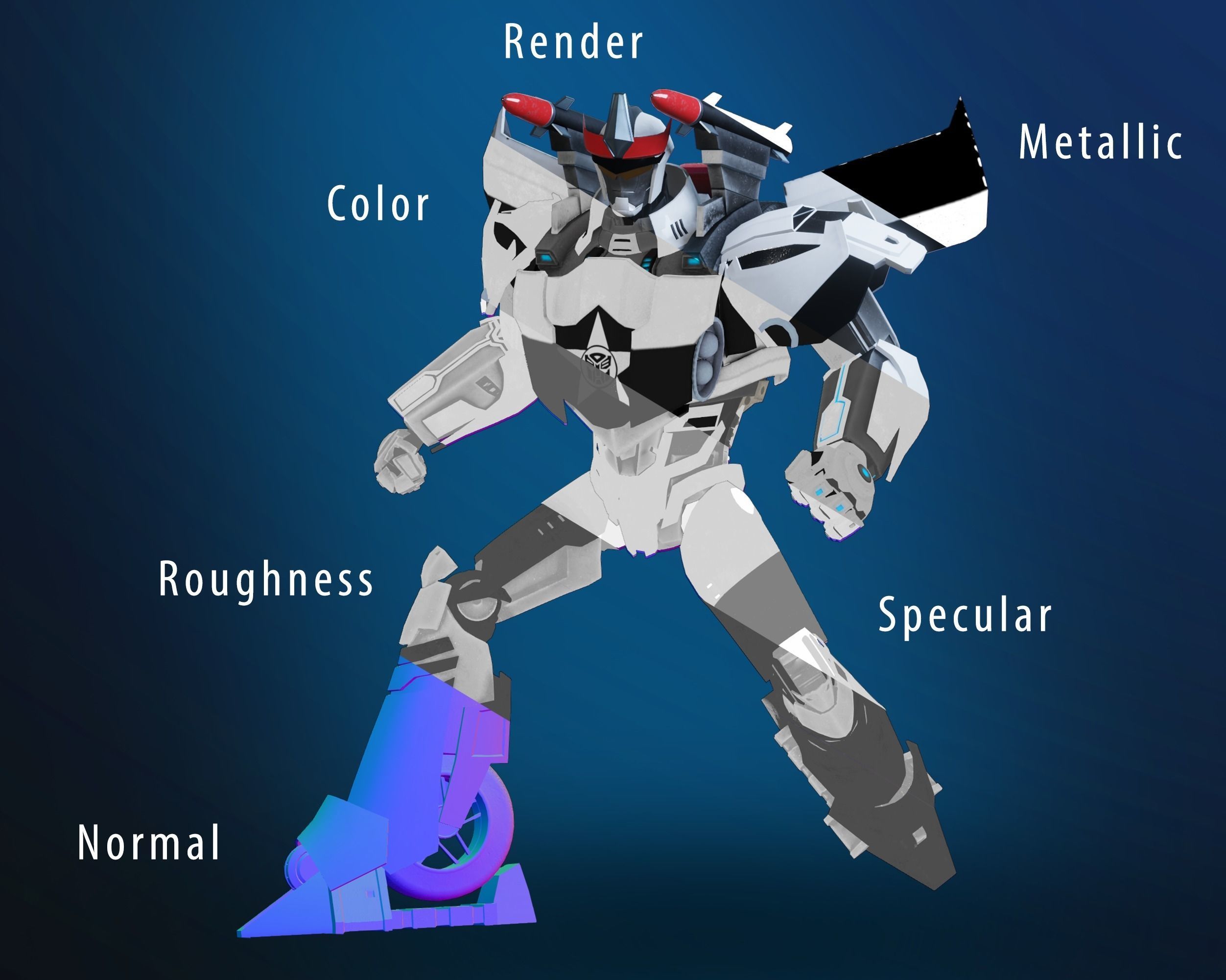 3D model Prowl Transformers Prime Character Rig VR / AR / low-poly ...