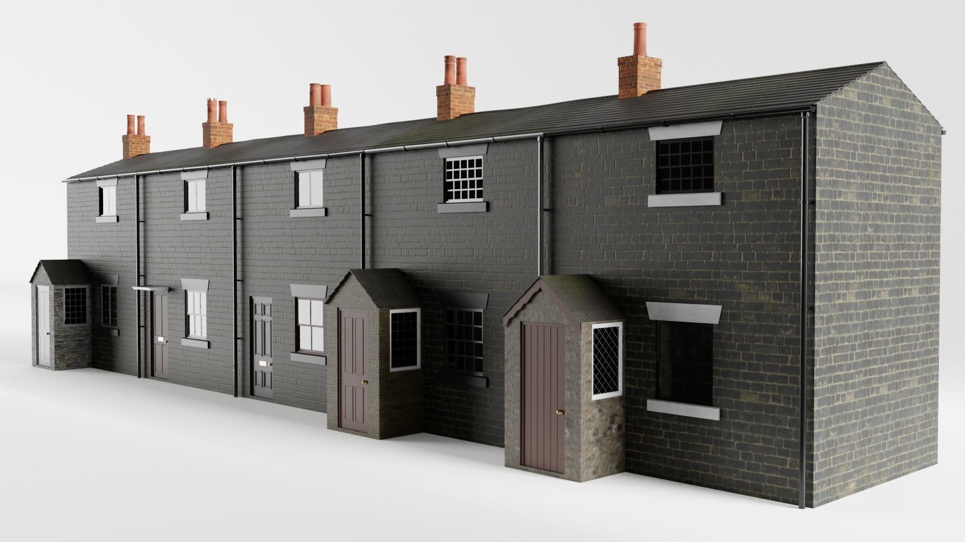 British Row Homes 3D Model Collection_2