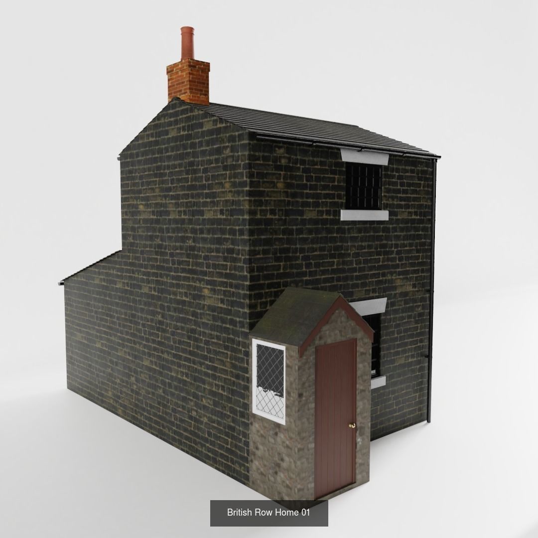 British Row Homes 3D Model Collection_4