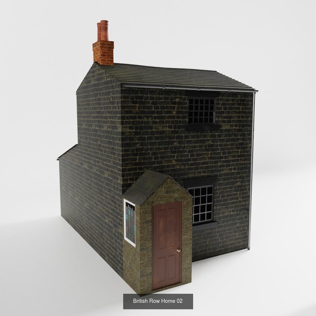 British Row Homes 3D Model Collection_5